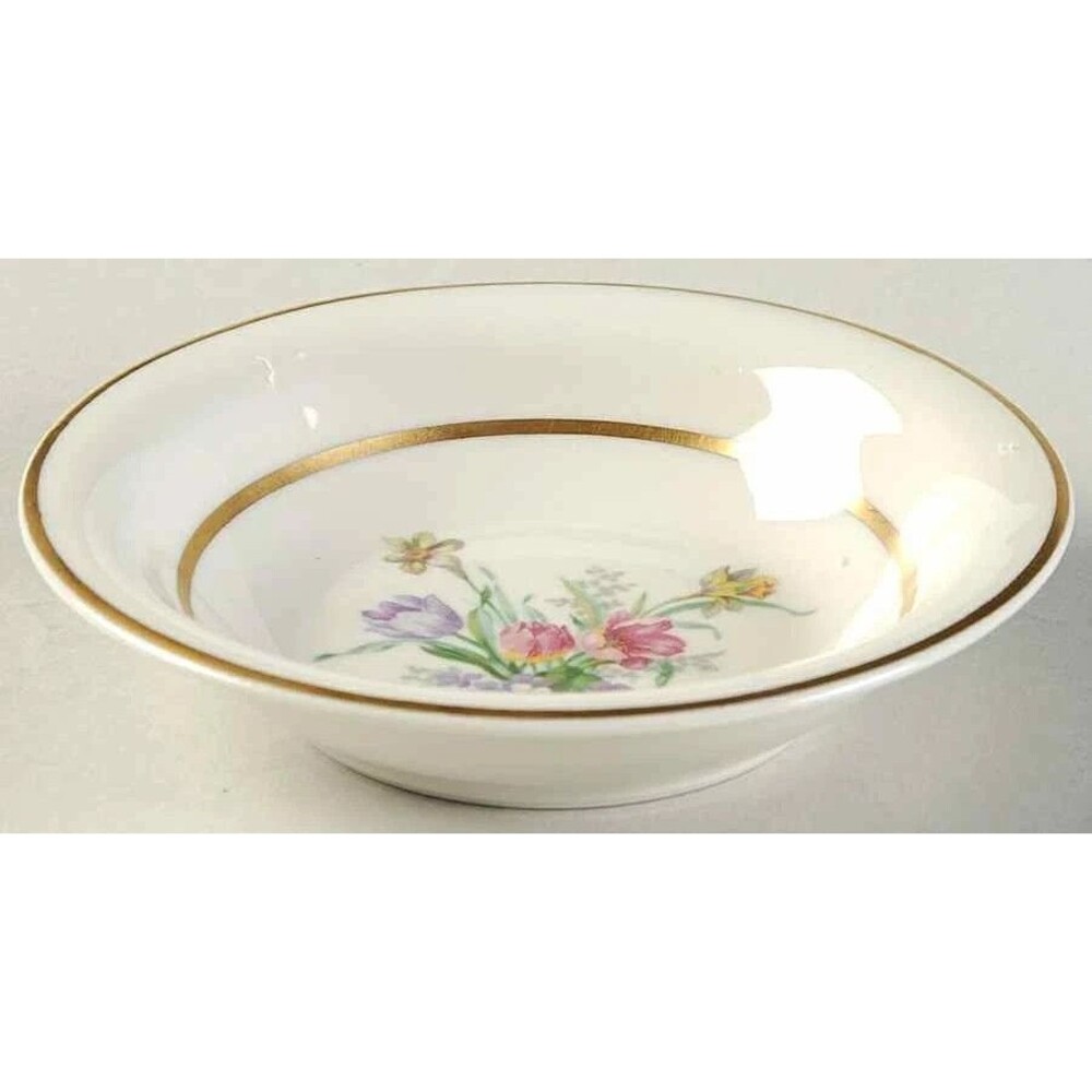Lamberton Scammell Tulip Time China Ivory Fruit Dessert Bowl 5 3/8''